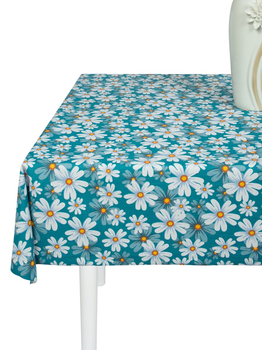 Скатерть водоотталкивающая Maifon Ромашки Голубая