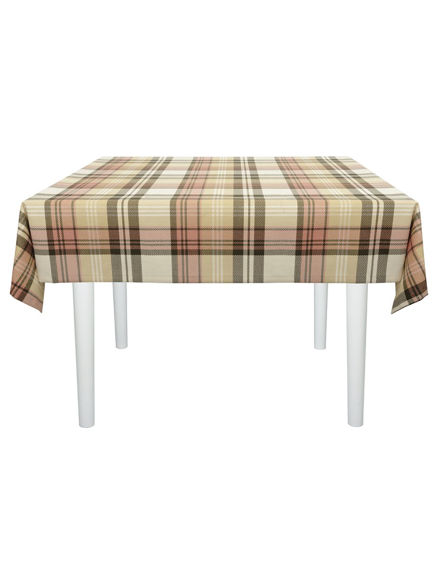 Скатерть водоотталкивающая Maifon Шотландка Бежевая