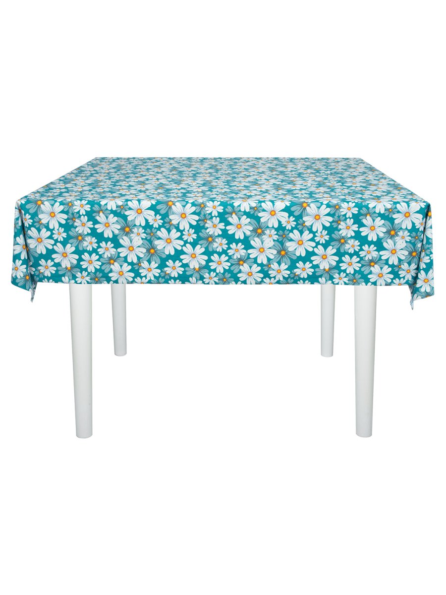 Скатерть водоотталкивающая Maifon Ромашки Голубая