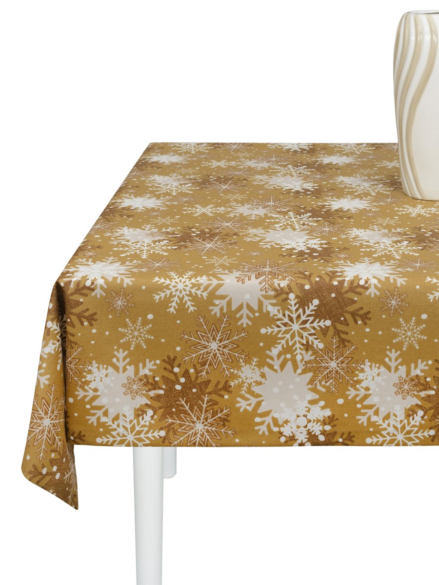Скатерть водоотталкивающая Maifon Снежинка Золотая