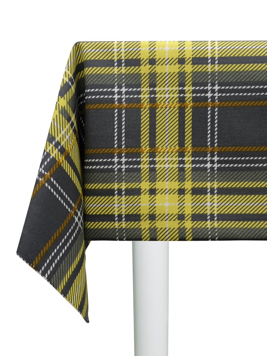 Скатерть водоотталкивающая Maifon Шотландка Жёлтая