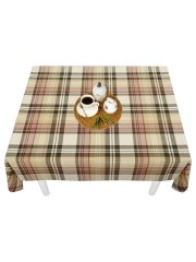 Скатерть водоотталкивающая Maifon Шотландка Бежевая