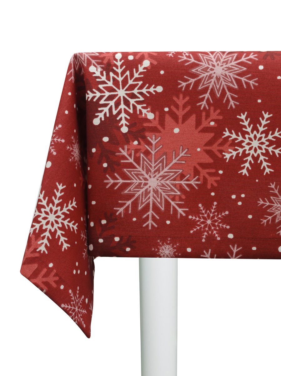 Скатерть водоотталкивающая Maifon Снежинка Красная