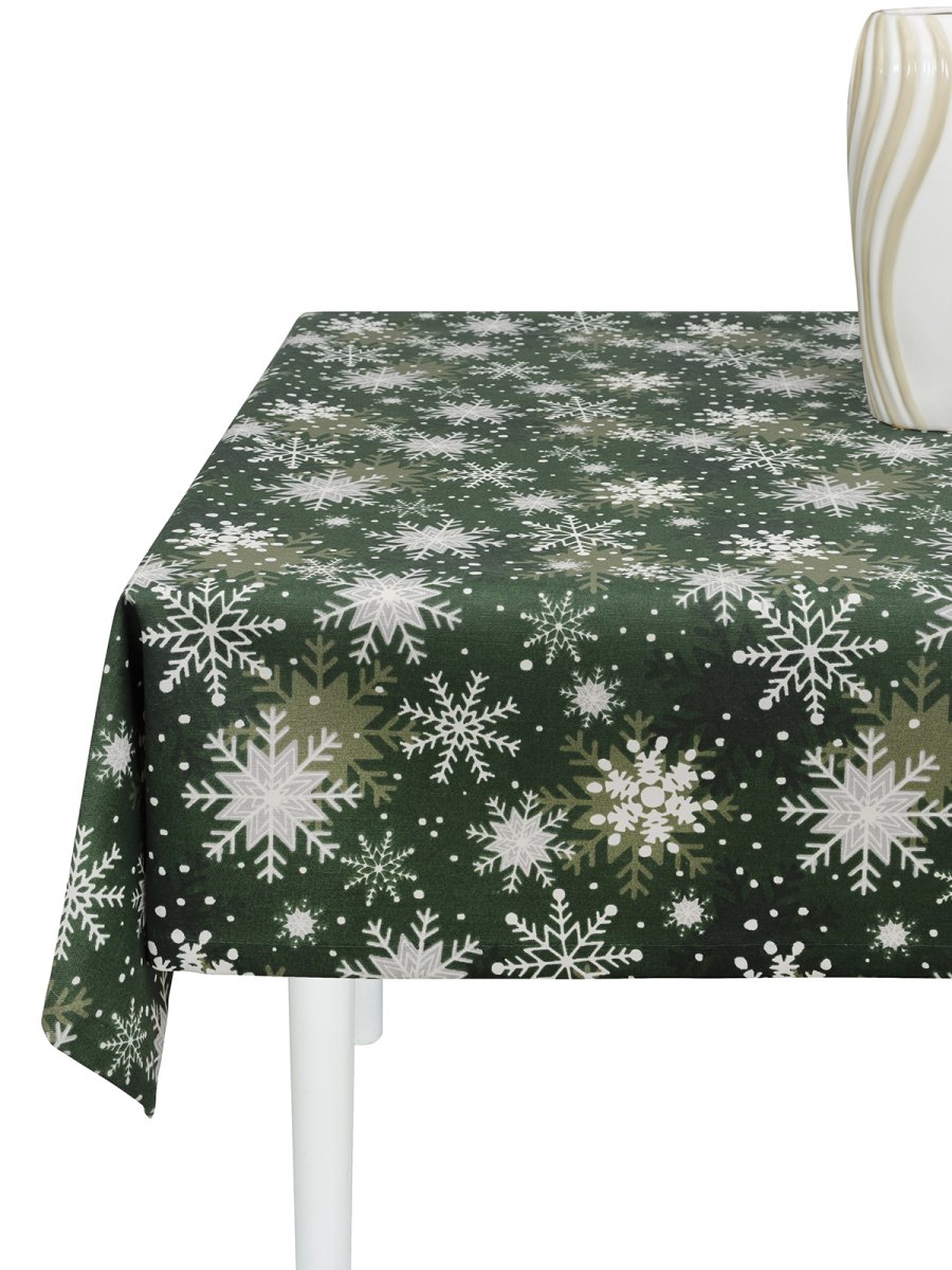Скатерть водоотталкивающая Maifon Снежинка Зеленая