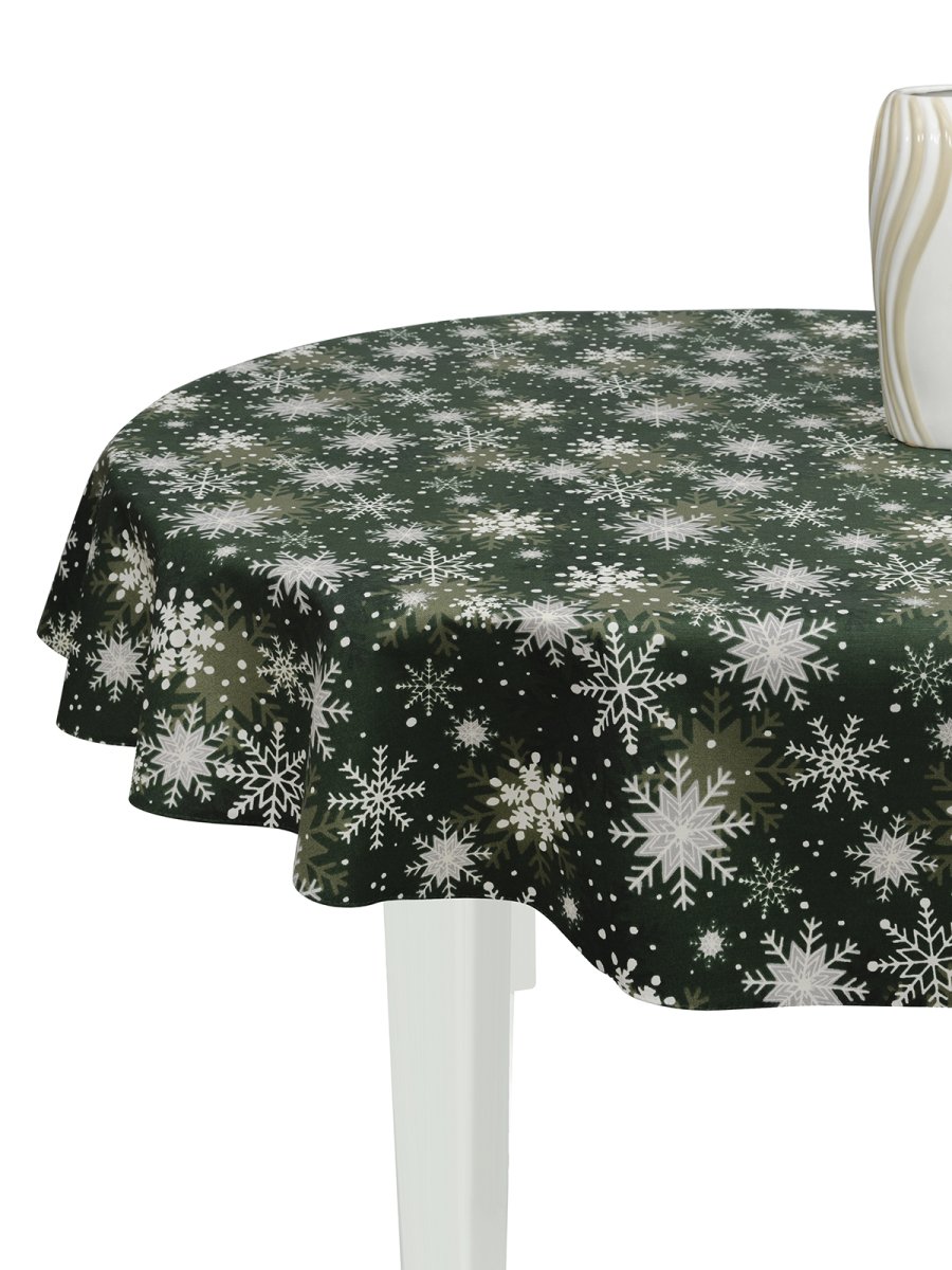 Скатерть водоотталкивающая Maifon Снежинка Зеленая
