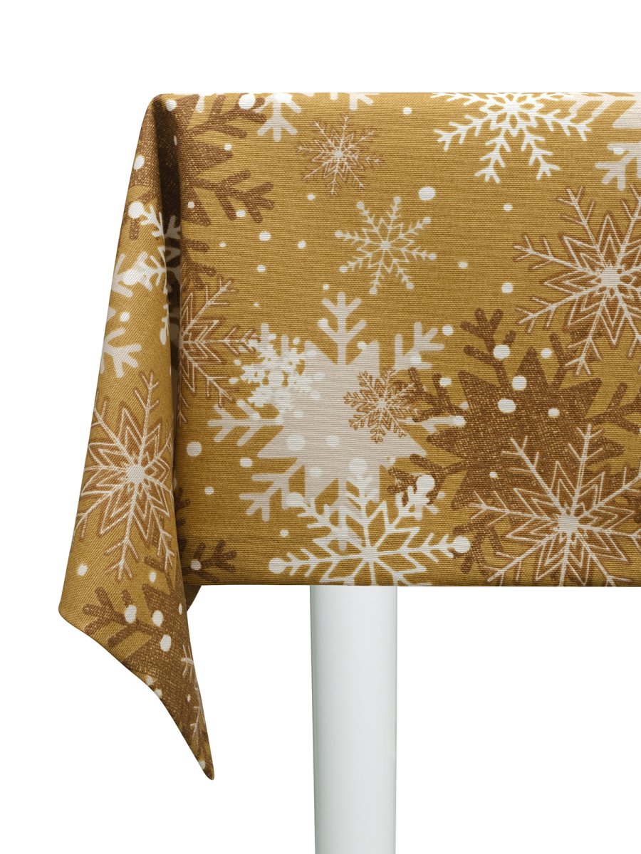 Скатерть водоотталкивающая Maifon Снежинка Золотая