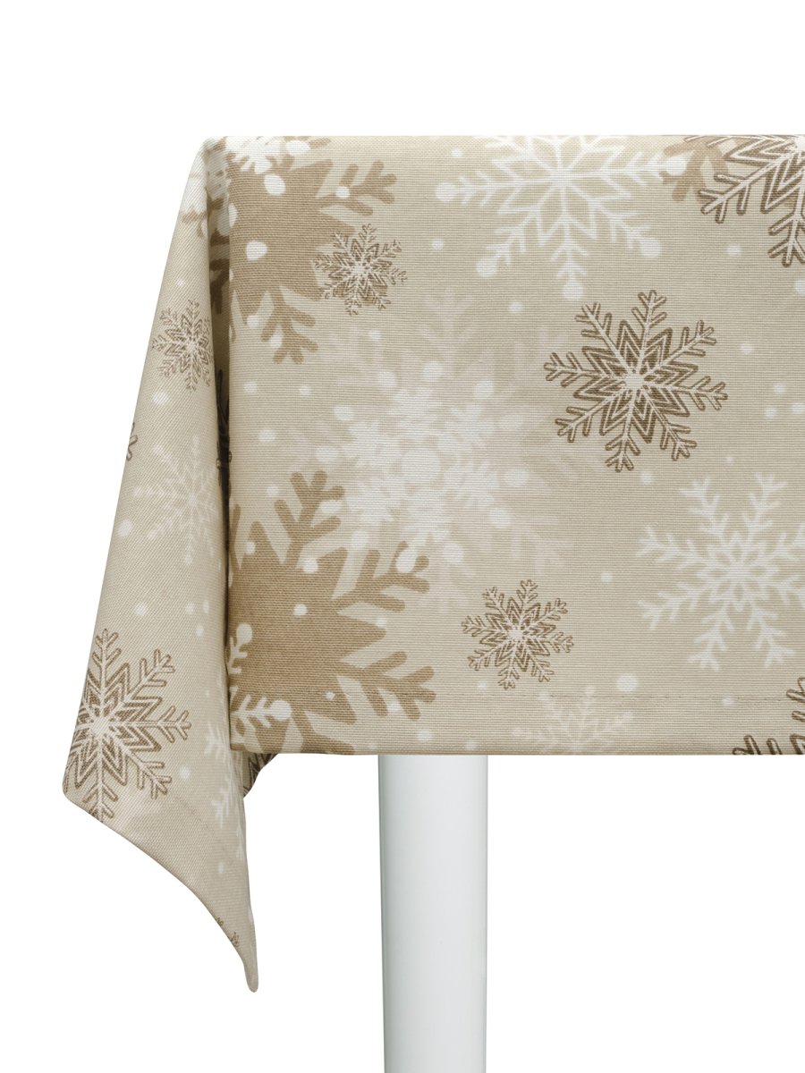 Скатерть водоотталкивающая Maifon Снежинка Бежевая