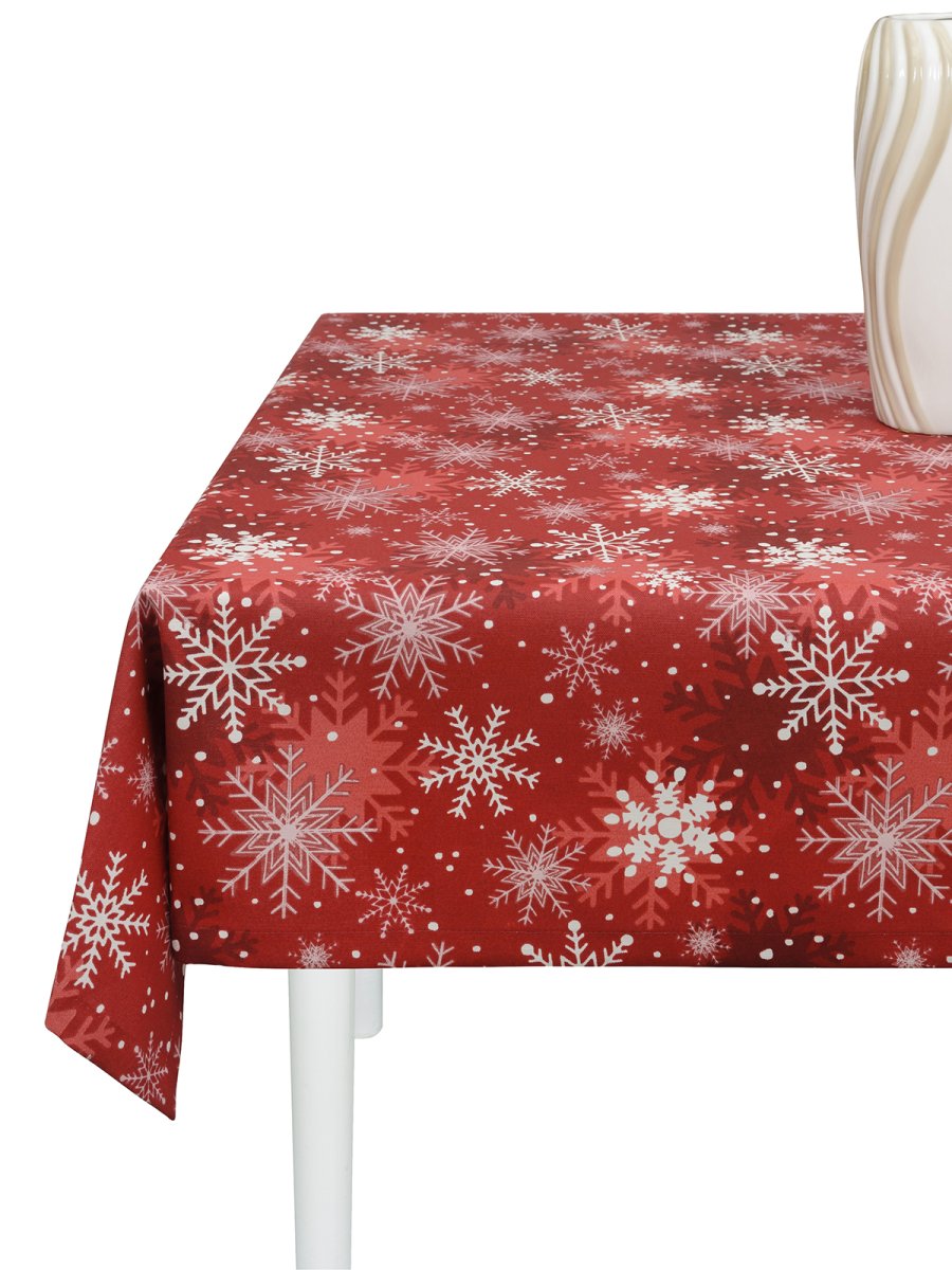 Скатерть водоотталкивающая Maifon Снежинка Красная