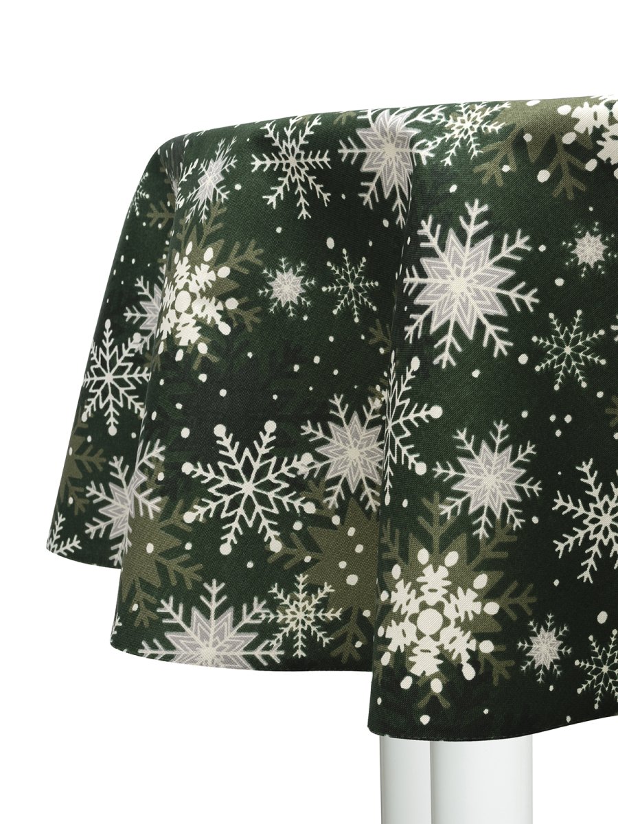 Скатерть водоотталкивающая Maifon Снежинка Зеленая