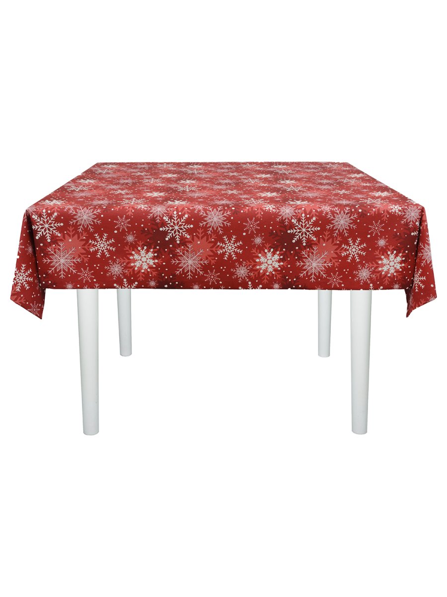 Скатерть водоотталкивающая Maifon Снежинка Красная