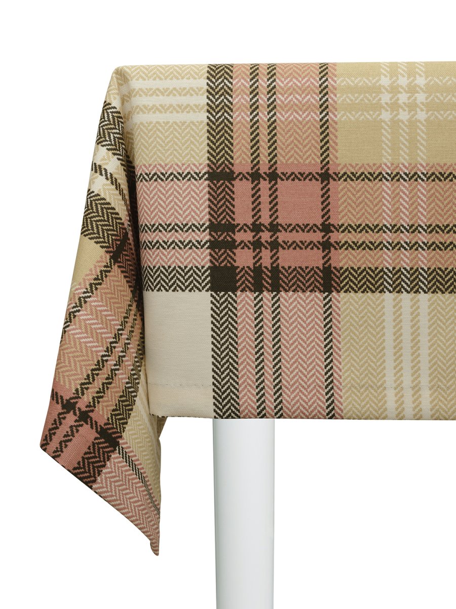 Скатерть водоотталкивающая Maifon Шотландка Бежевая