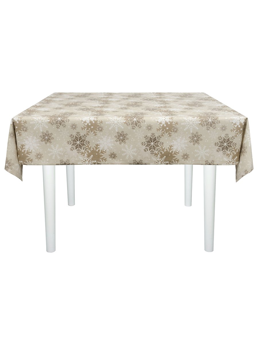 Скатерть водоотталкивающая Maifon Снежинка Бежевая